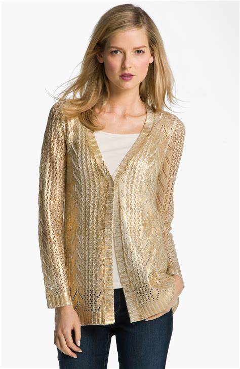 Metallic Cardigan Sweaters for Women 